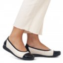 Rieker női balerina cipő tört fehér - fekete lakk L9351-80