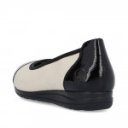Rieker női balerina cipő tört fehér - fekete lakk L9351-80