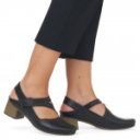 Rieker női hátul nyitott fekete szling tépőzárral 41697-00