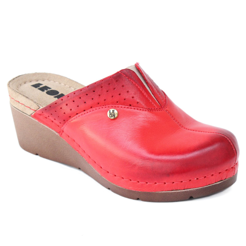 Leon 1002-RED női bőr klumpa