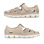 Rieker női lyukacsos tépőzáras szandálcipő 49958-61 bézs mix