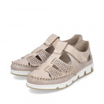 Rieker női lyukacsos tépőzáras szandálcipő 49958-61 bézs mix