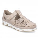 Rieker női lyukacsos tépőzáras szandálcipő 49958-61 bézs mix Női Rieker