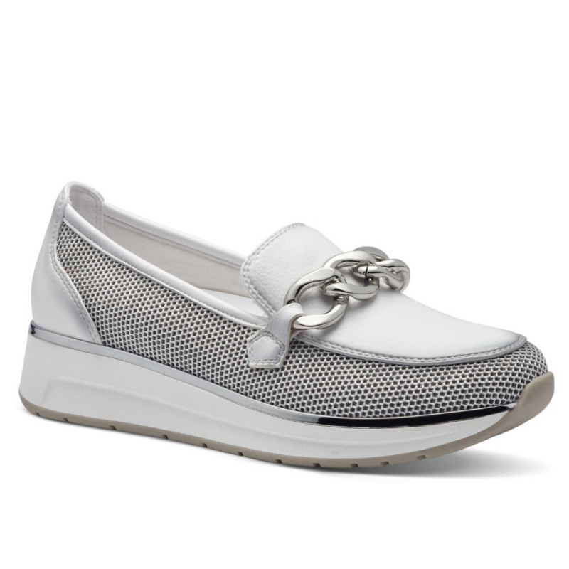 Marco Tozzi női mokaszin félcipő fehér kombi 24732-42-197 07236