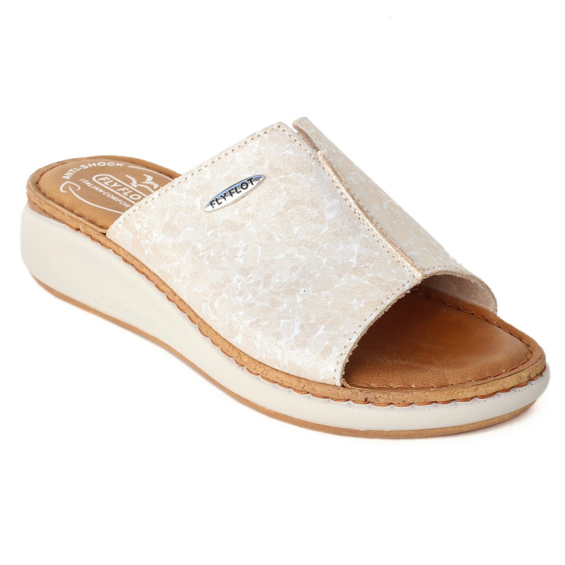 FlyFlot női fix pántos kényelmi papucs 59G07-KG bézs araany kombi 07267