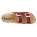 FlyFlot női csatos kényelmi papucs 42G64-HC piros lakk kombi 07268