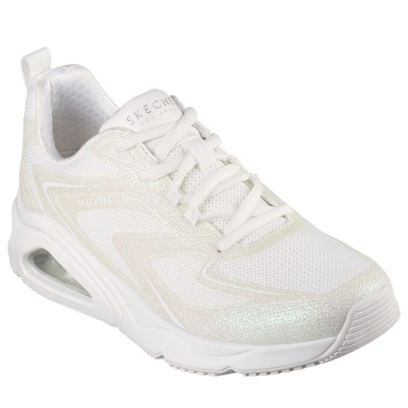 Skechers Tres-Air Uno Glit Airy női fűzős sneaker cipő fehér 177411-WHT