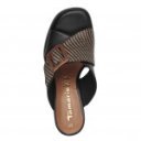 Tamaris női magas sarkú divatpapucs fix pántos 27223-42-098 fekete mix 07265