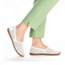 Rieker női lyukacsos bebújós fehér félcipő M2851-80