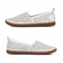 Rieker női lyukacsos bebújós fehér félcipő M2851-80