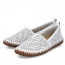 Rieker női lyukacsos bebújós fehér félcipő M2851-80