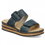 Rieker női tépőzáras kék bőr papucs 62954-12 Női Rieker