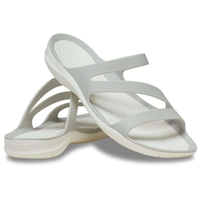 Crocs Swiftwater Sandal W női strandpapucs szürke-fehér 203998-1FT