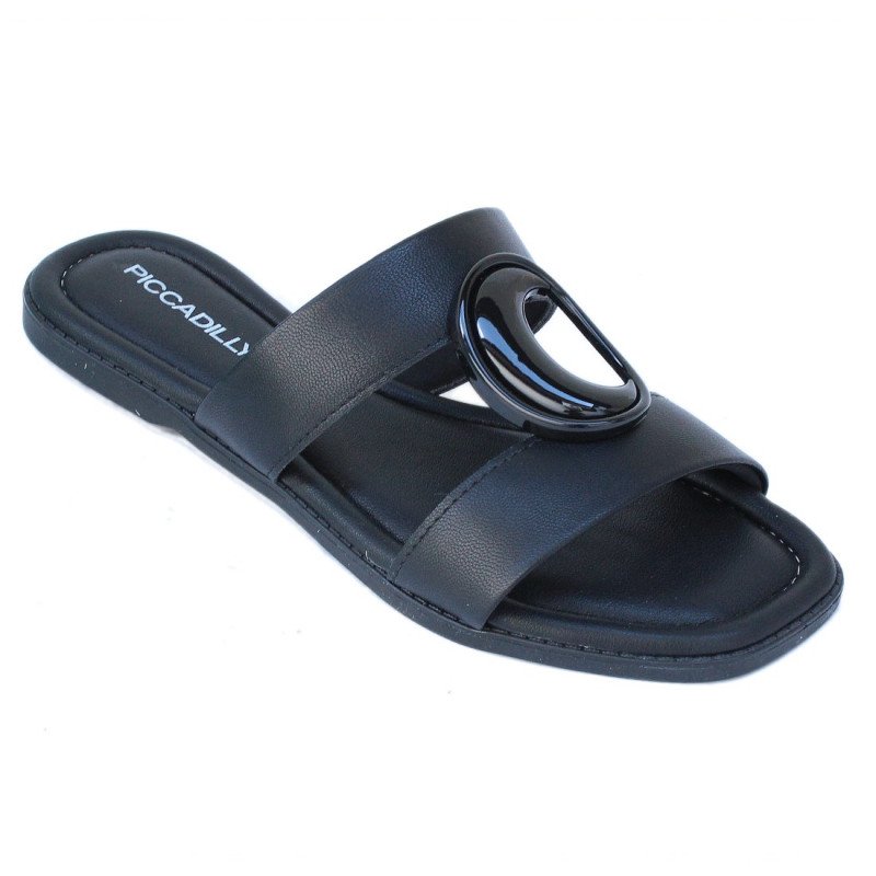 Piccadilly női fekete papucs fix pánttal 508041-2 07299