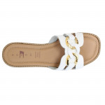 Agora by Patrizia női fixpántos bőr papucsEL27-BIANCO 07310