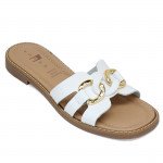 Agora by Patrizia női fixpántos bőr papucsEL27-BIANCO 07310 Női Patrizia