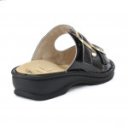 Scholl Mietta Buckle női bioprint csatos papucs fekete lakk  F31399-1004 07326