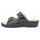 Scholl Mietta Buckle női bioprint csatos papucs fekete lakk  F31399-1004 07326