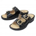 Scholl Mietta Buckle női bioprint csatos papucs fekete lakk  F31399-1004 07326