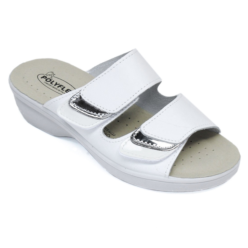 Polyflex női tépőzáras bőr papucs 547936 07352