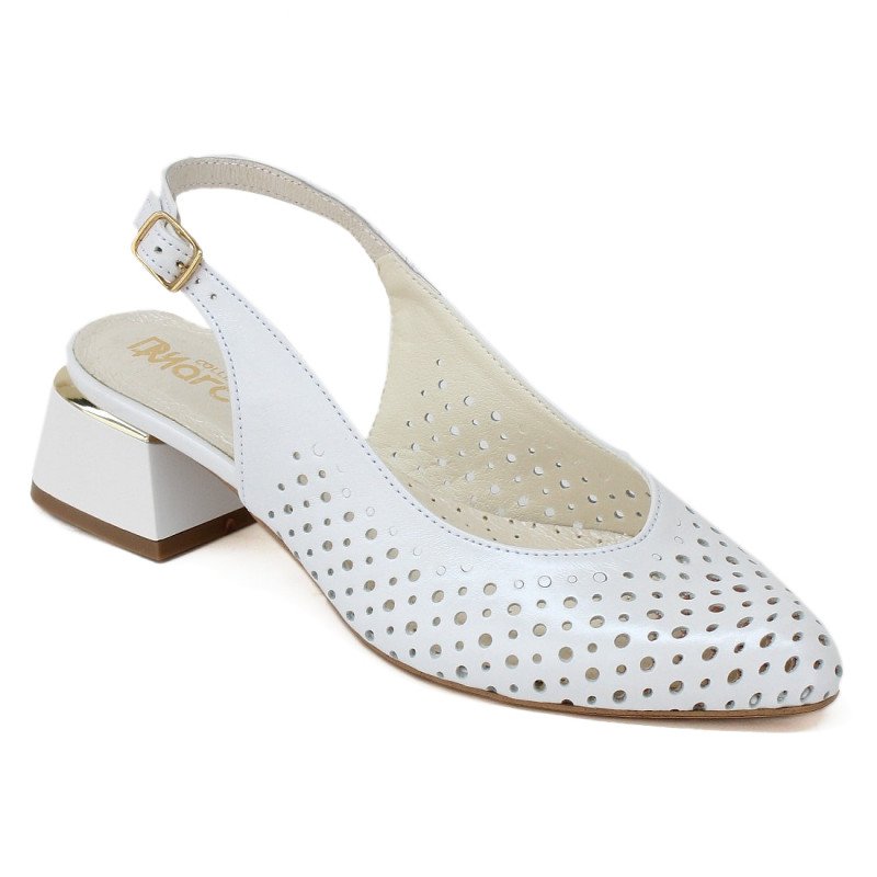 DiMarco női hátul nyitott szling körömcipő 243--BIANCO 07371