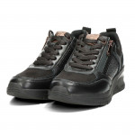 Tamaris fűzős cipzáras női sportos sneaker félcipő fekete 23721-42-096 07390