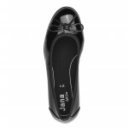 Jana Soft Line női emelt sarkú balerina cipő fekete lakk 22162-43-018 07406