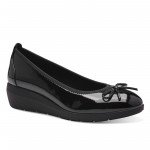 Jana Soft Line női emelt sarkú balerina cipő fekete lakk 22162-43-018 07406 Női Jana