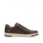 Rieker férfi barna fűzős-cipzáras bőr sneaker félcipő 17502-25