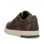 Rieker férfi barna fűzős-cipzáras bőr sneaker félcipő 17502-25