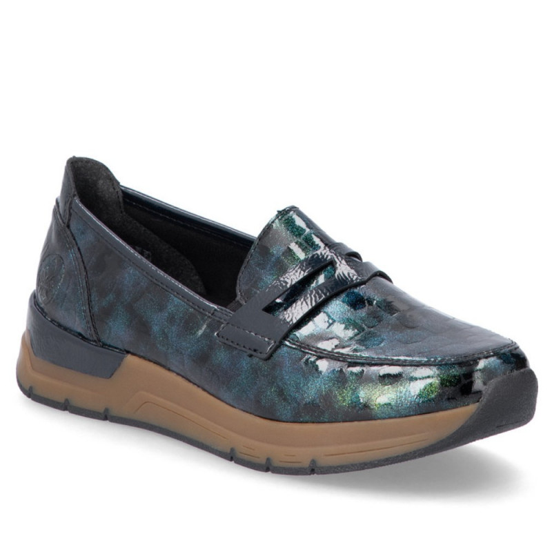 Rieker női bebújós lakk multikolor mokaszin félcipő 58960-90