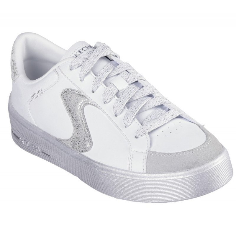 Skechers Hiland -Quite Chic női fűzős sportcipő fehér ezüst 185170-WSL