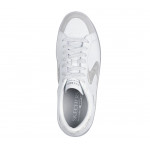 Skechers Hiland -Quite Chic női fűzős sportcipő fehér ezüst 185170-WSL