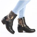 Rieker női fűzős-cipzáras fekete multikolor kombi bokacipő 93614-00