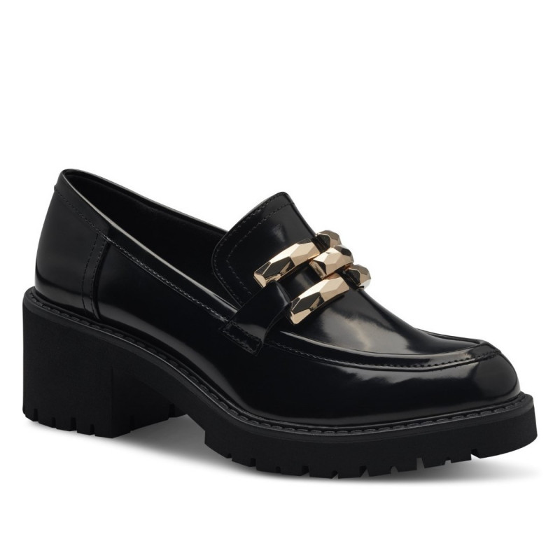 Marco Tozzi női loafer félcipő fekete lakk 24770-43-011 07446