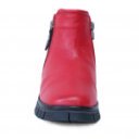 Sherlock Soon női két cipzáras piros bőr bokacsizma 222-24421 07440