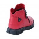 Sherlock Soon női két cipzáras piros bőr bokacsizma 222-24421 07440