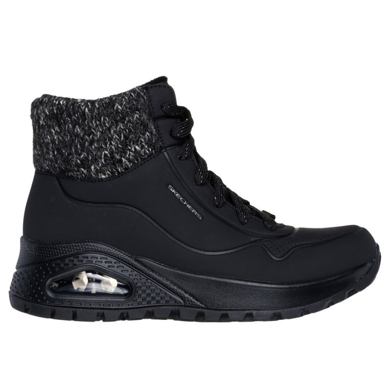 Skechers Uno RUGGED - Darling Daze női fűzős cipzáras bokacipő 167988-BLK