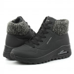 Skechers Uno RUGGED - Darling Daze női fűzős cipzáras bokacipő 167988-BLK