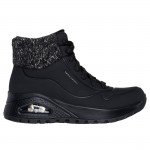 Skechers Uno RUGGED - Darling Daze női fűzős cipzáras bokacipő 167988-BLK Női Skechers