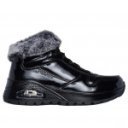 Skechers Uno Rugged Fiesty Winter női fűzős fekete lakk bokacipő 168126-BBK