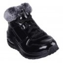 Skechers Uno Rugged Fiesty Winter női fűzős fekete lakk bokacipő 168126-BBK