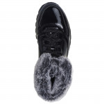 Skechers Uno Rugged Fiesty Winter női fűzős fekete lakk bokacipő 168126-BBK
