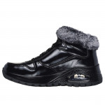 Skechers Uno Rugged Fiesty Winter női fűzős fekete lakk bokacipő 168126-BBK