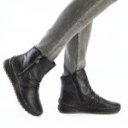 Rieker női két cipzáros fekete bokacsizma 51552-90