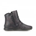 Rieker női két cipzáros fekete bokacsizma 51552-90