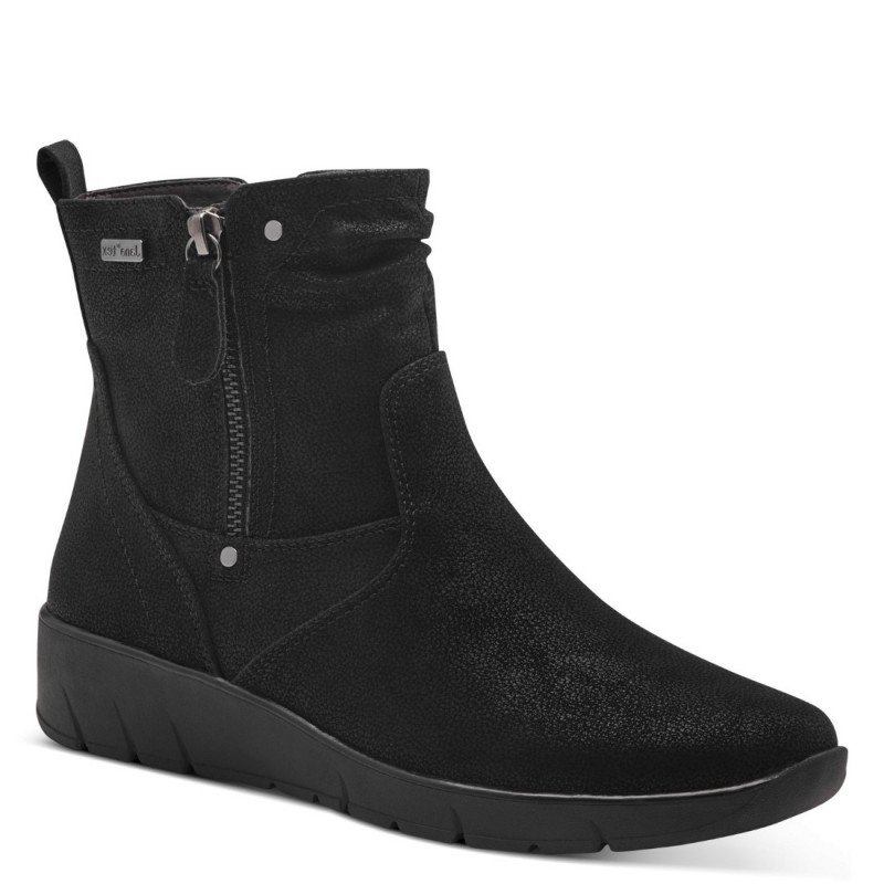 Jana női éktalpú fekete bokacsizma vízlepergető membránnal 26467-41-001 07454