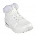 Skechers Uno Rugged Fiesty Winter női fűzős fekete lakk bokacipő 168126-WHT
