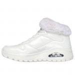 Skechers Uno Rugged Fiesty Winter női fűzős fekete lakk bokacipő 168126-WHT