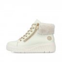 Rieker női fűzős-cipzáras fehér bokacipő N2506-81